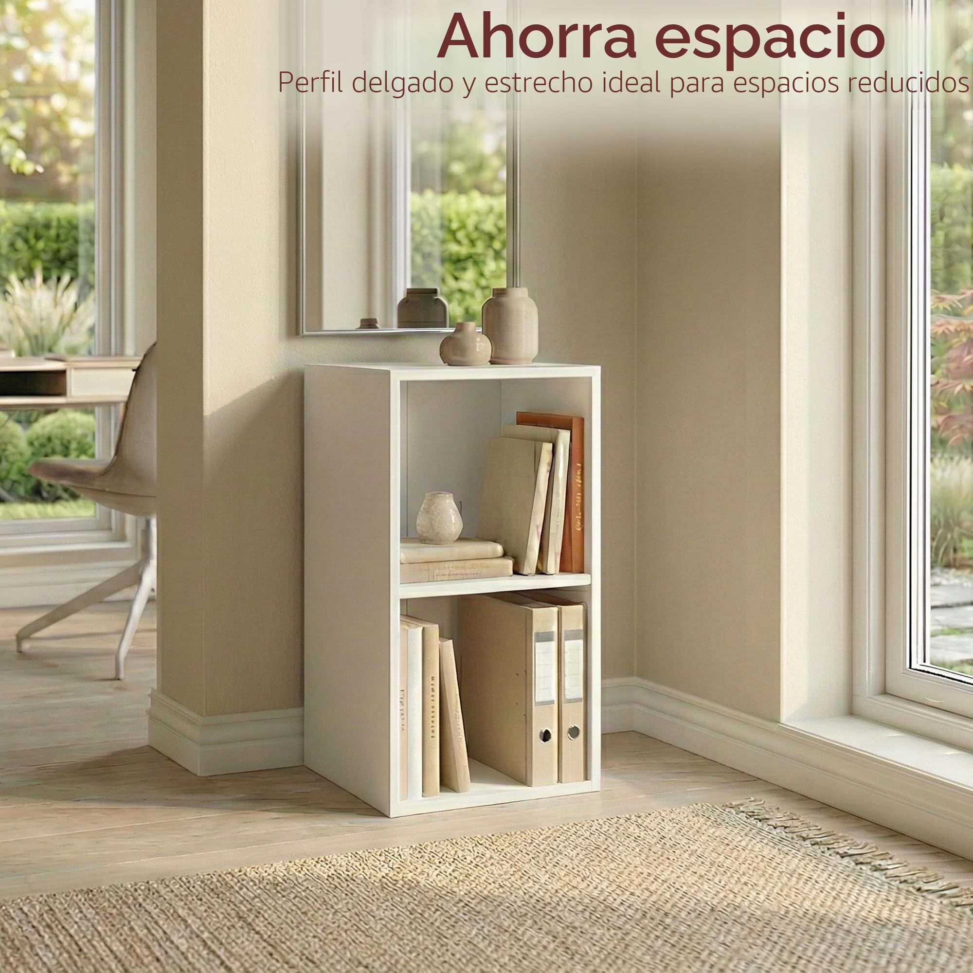 Vida Designs Estantería Oxford de 2 Niveles, estantería de Madera Blanca, Mueble de Oficina, Sala de Estar