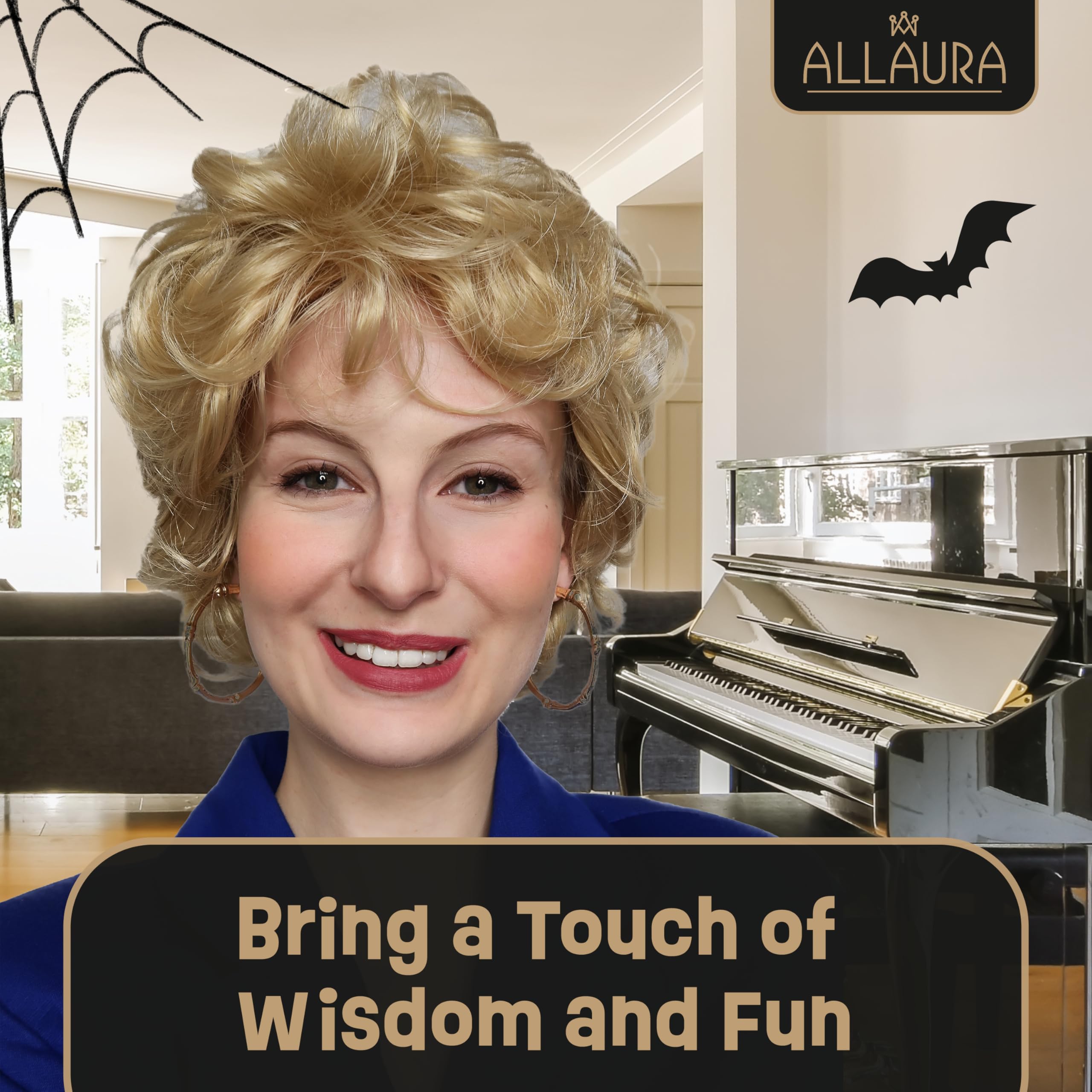 ALLAURA Betty Golden Grandma Wig for Women & Old Lady Rose Gold Betty Wig, Fits All, Golden Blonde - Image 2