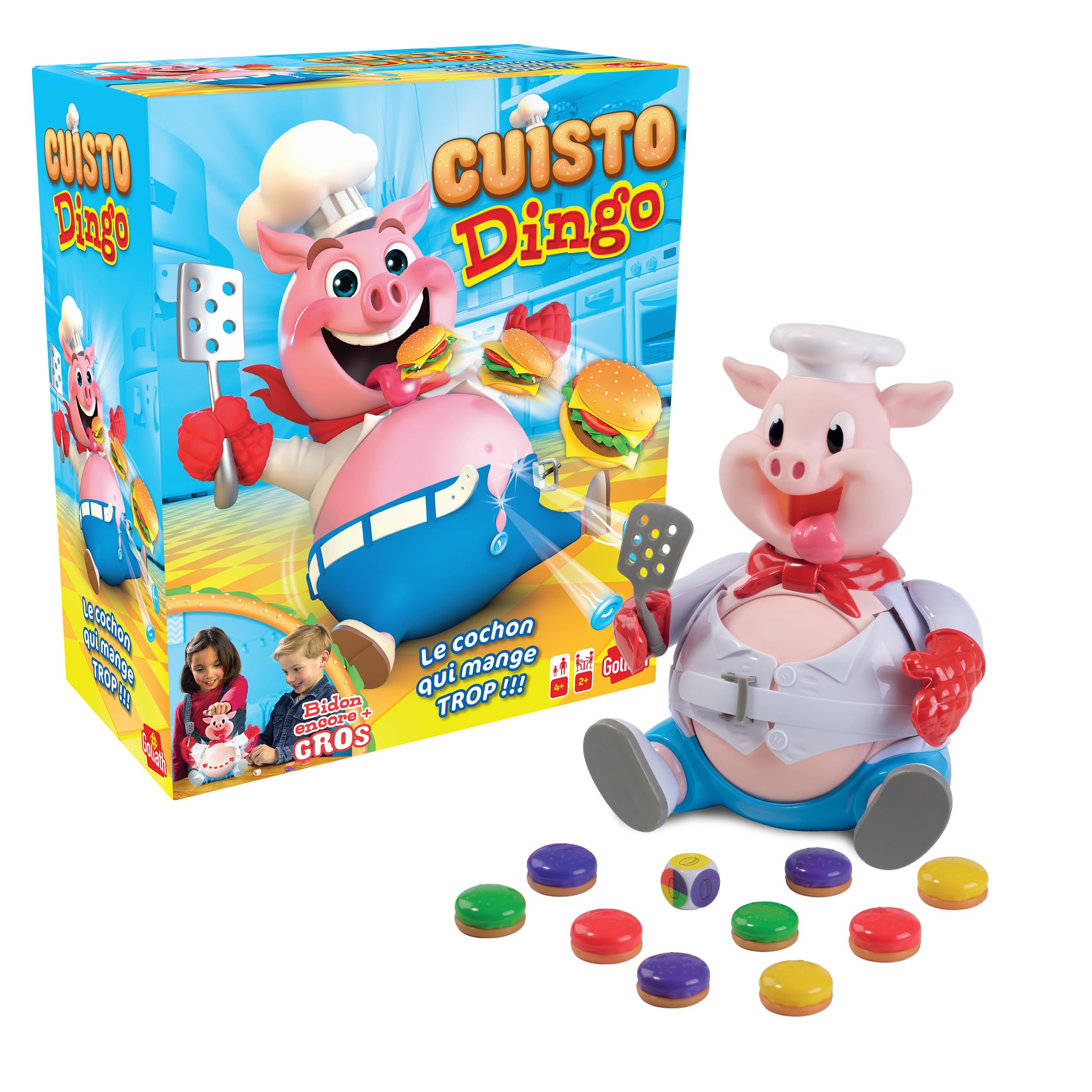 Goliath CUISTO DINGO Jeu de Société Enfants 4 Ans Nourris le Cochon 2-4 Joueurs Français