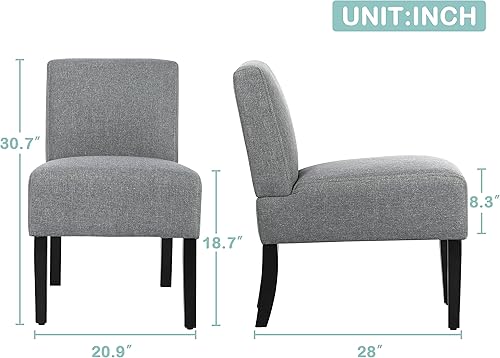 Miniatura 2 de Silla decorativa sin brazos, silla de sala de estar, silla pequeña para dormitorio, sillas decorativas para sala de estar, oficina, pequeña silla