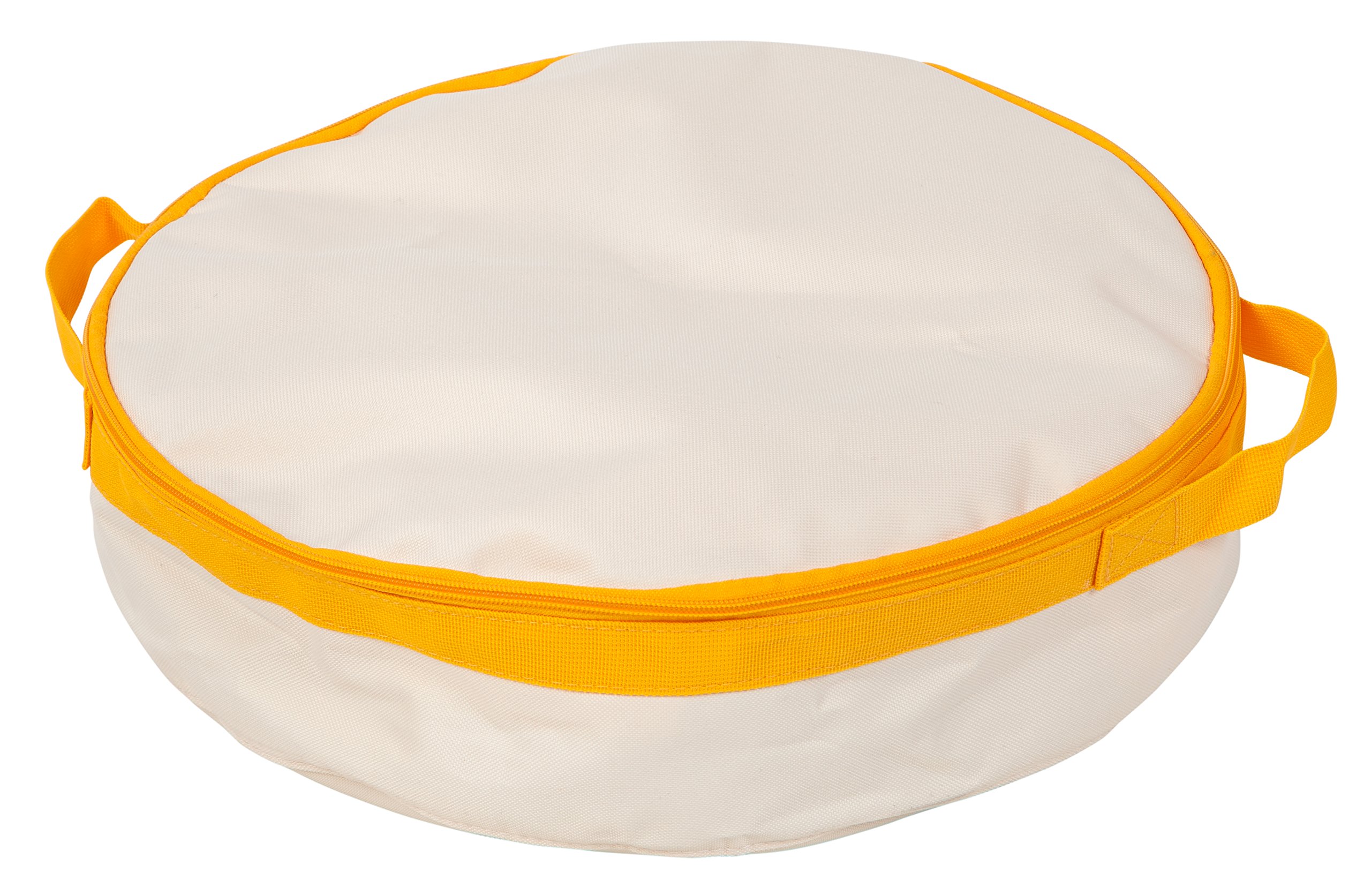 Iris OhyamaUSA 15.5" Travel Cat Litter Box with Zipper Top and Handles, Mess-Free, PVC Coated to Prevent Leaks, Portable and Foldable, Cat Litter Pan for Travel, Hotels, and Cars, White/Yellow