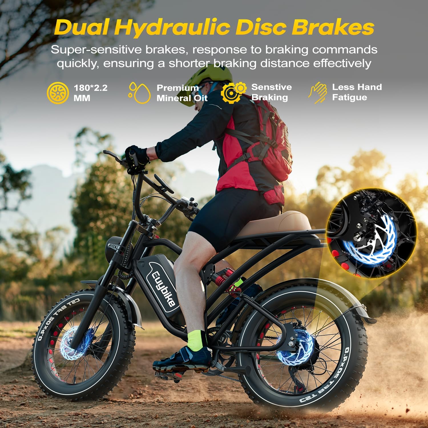 Electric Bike for Adults, 2000W Peak Motor with Removable 48V 25AH Battery, 20"x4.0" Fat Tires 35MPH Ebike, Dual Hydraulic Disc Brake Full Suspension Black Electric Bicycle Motorcycle for All-Terrain