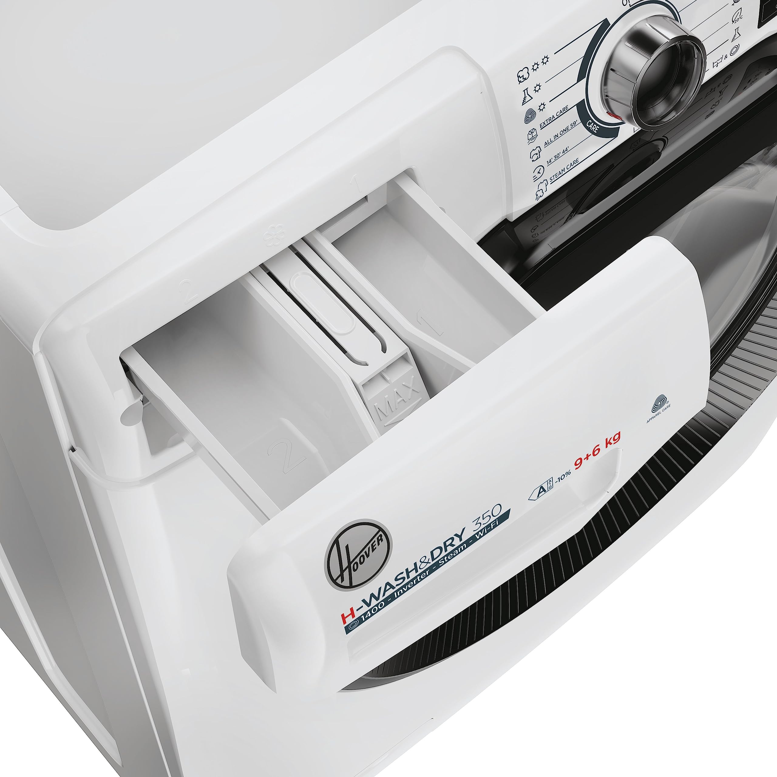 Hoover H-WASH&DRY 350 H3DPS4966TAMB6-S - Asciugatrice/classe di efficienza energetica D/A/A, capacità di lavaggio 9 kg/asciugatura 6 kg/Active Steam funzione vapore/inverter motore/WiFi e Bluetooth