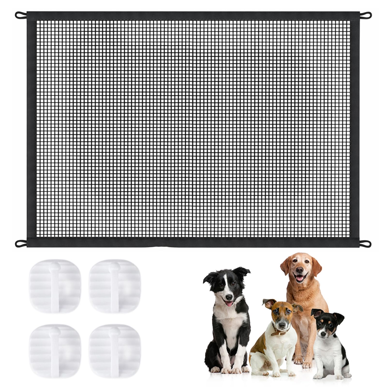 1Pcs Pet Gate 110x72cm, No Drill Installation, Retractable Dog Gate