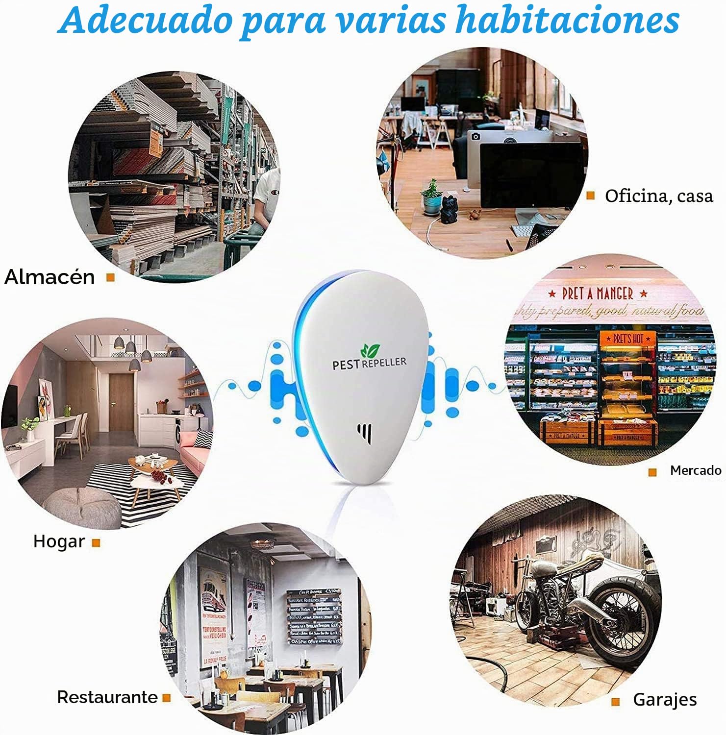 Ultrasonidos para ratones, repelente ultrasónico antimosquitos ultrasónico interno dispositivo anti ratones, insectos, mosquitos, cucarachas, ratas, hormigas, arañas, 4 paquetes