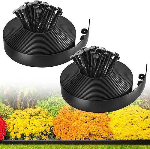 MIXC Garden Edging Border, 100FT 2 Inch Tall Plastic Landscape