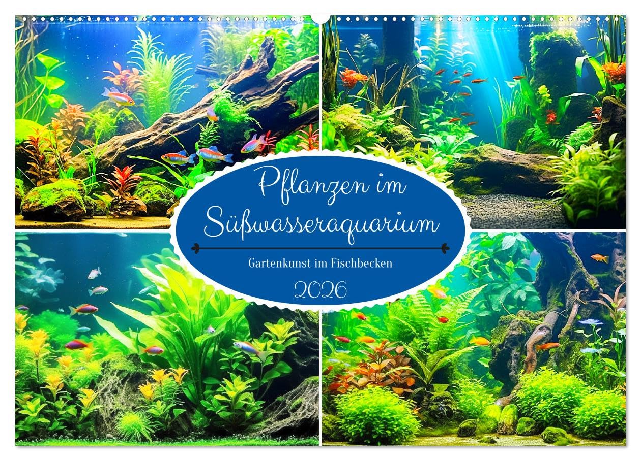Pflanzen im Süßwasseraquarium. Gartenkunst im Fischbecken (Wandkalender 2026 DIN A2 quer), CALVENDO Monatskalender: Faszinierende Unterwassergärten ... Aquariumbepflanzung (CALVENDO Hobbys)