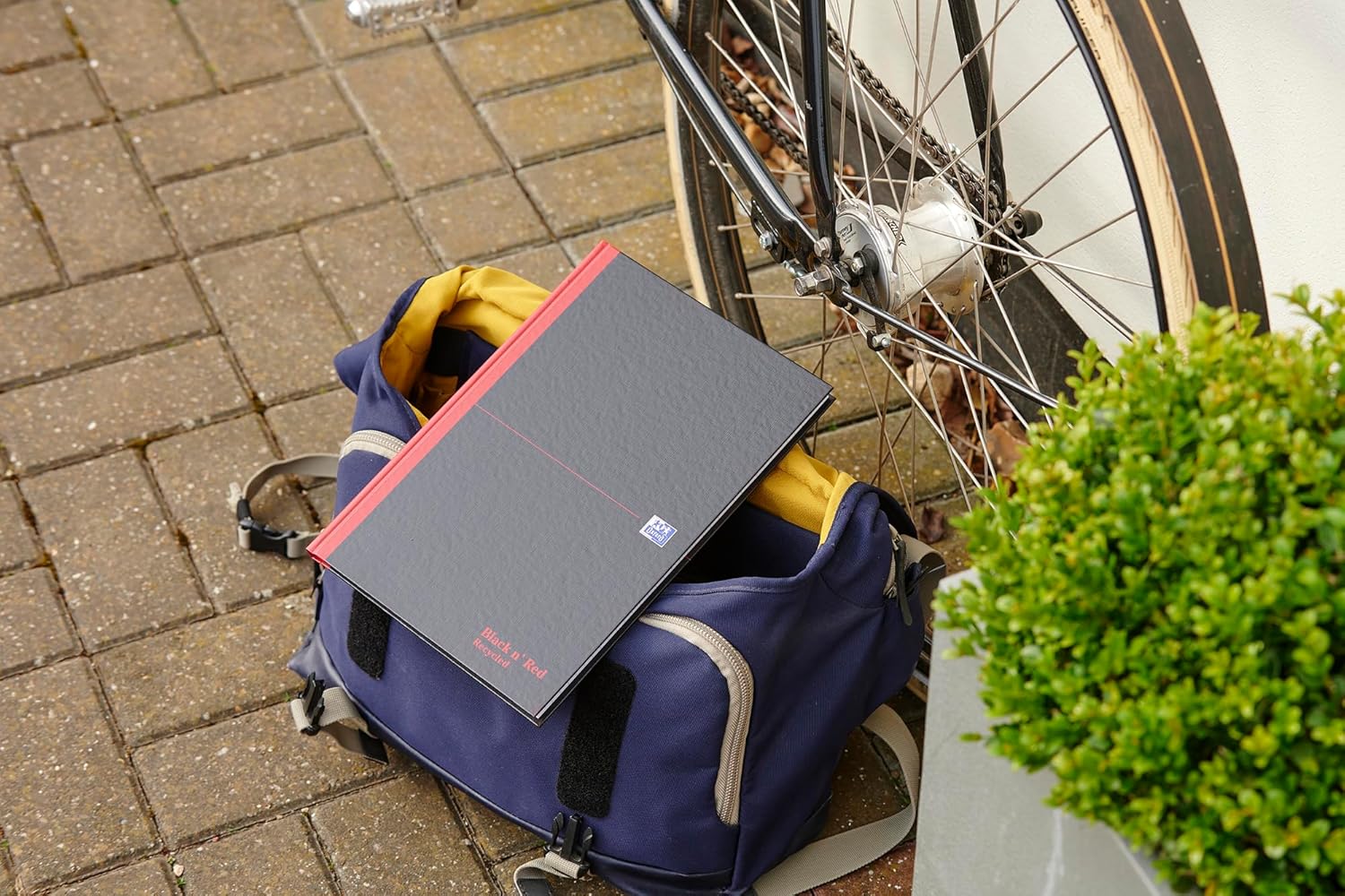Oxford Black n' Red A4 Recycled Notebook, Hardback Casebound, Lined, 192 pages (Pack of 3)