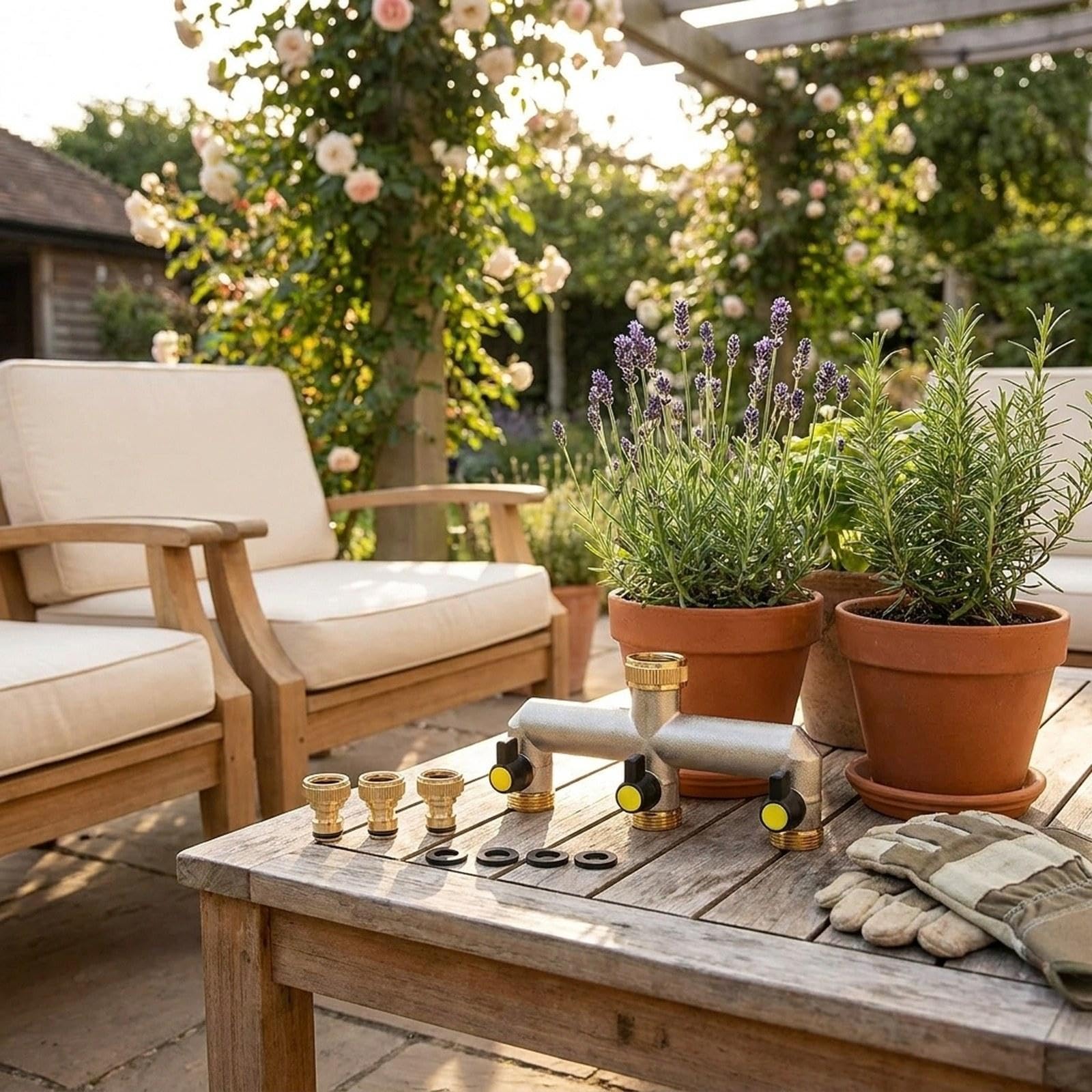 Sdoppiatore Tubo da Giardino Connettore Valvola Ottone Rubinetto Estensione Facile Utilizzo Adatto per Prato Giardino Spazio Commerciale Irrigazione, Nero Giallo