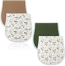 4 Pcs Mallard Duck Baby Burp Cloths 100% Cotton Absorbent & Soft Burping Cloth Large 22'' x 10" Newborn Towel 2-in-1 Baby Spit up Burping Rags Set for Boys Girls Infant Newborn(Solid Color)