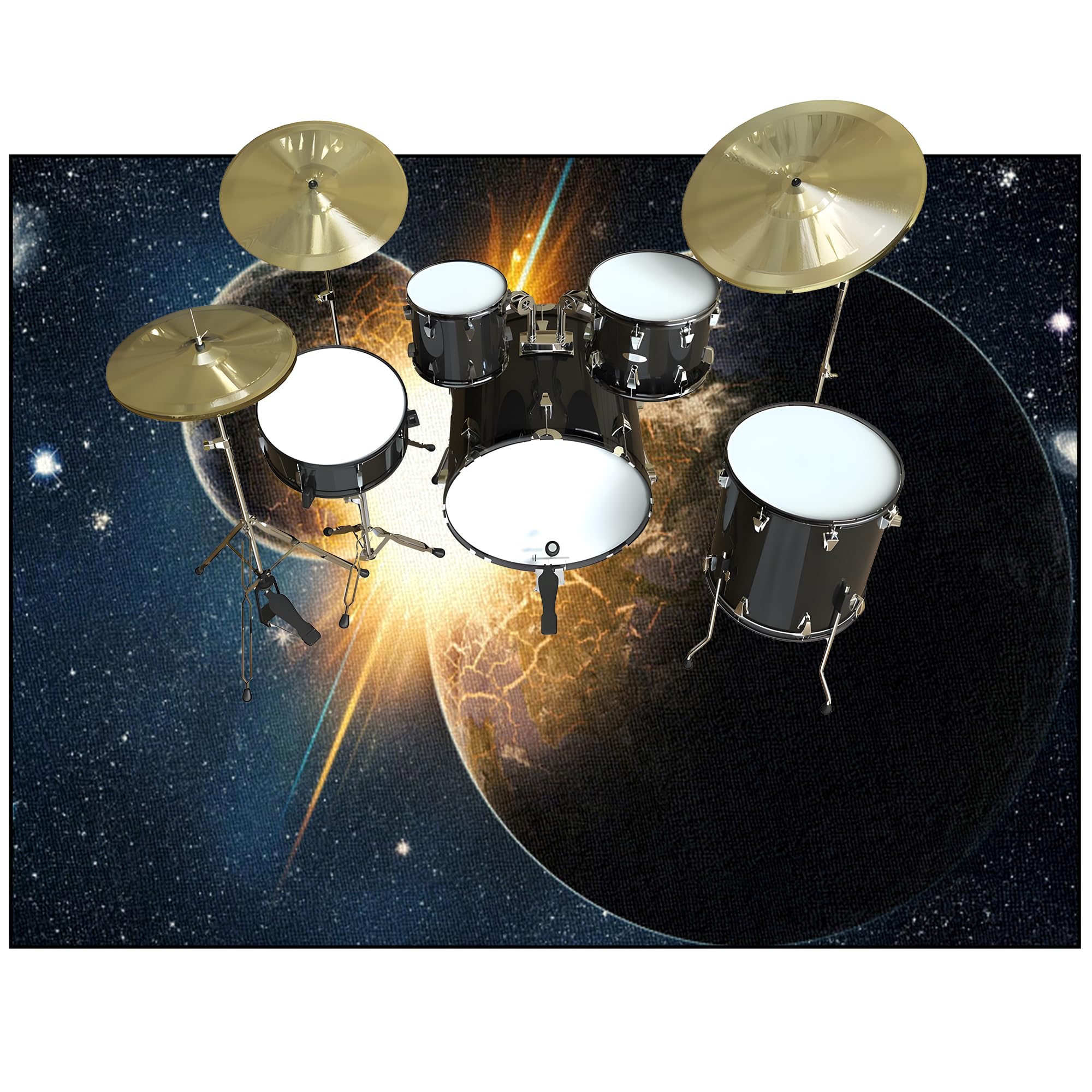 Dywan z baterią akustyczną, dźwiękoszczelny dywanik z baterią, elektroniczny dywanik do bębna basowego, antypoślizgowy do bębna basowego i innych elementów zestawu dywaników do dywanika 180 x 150 cm