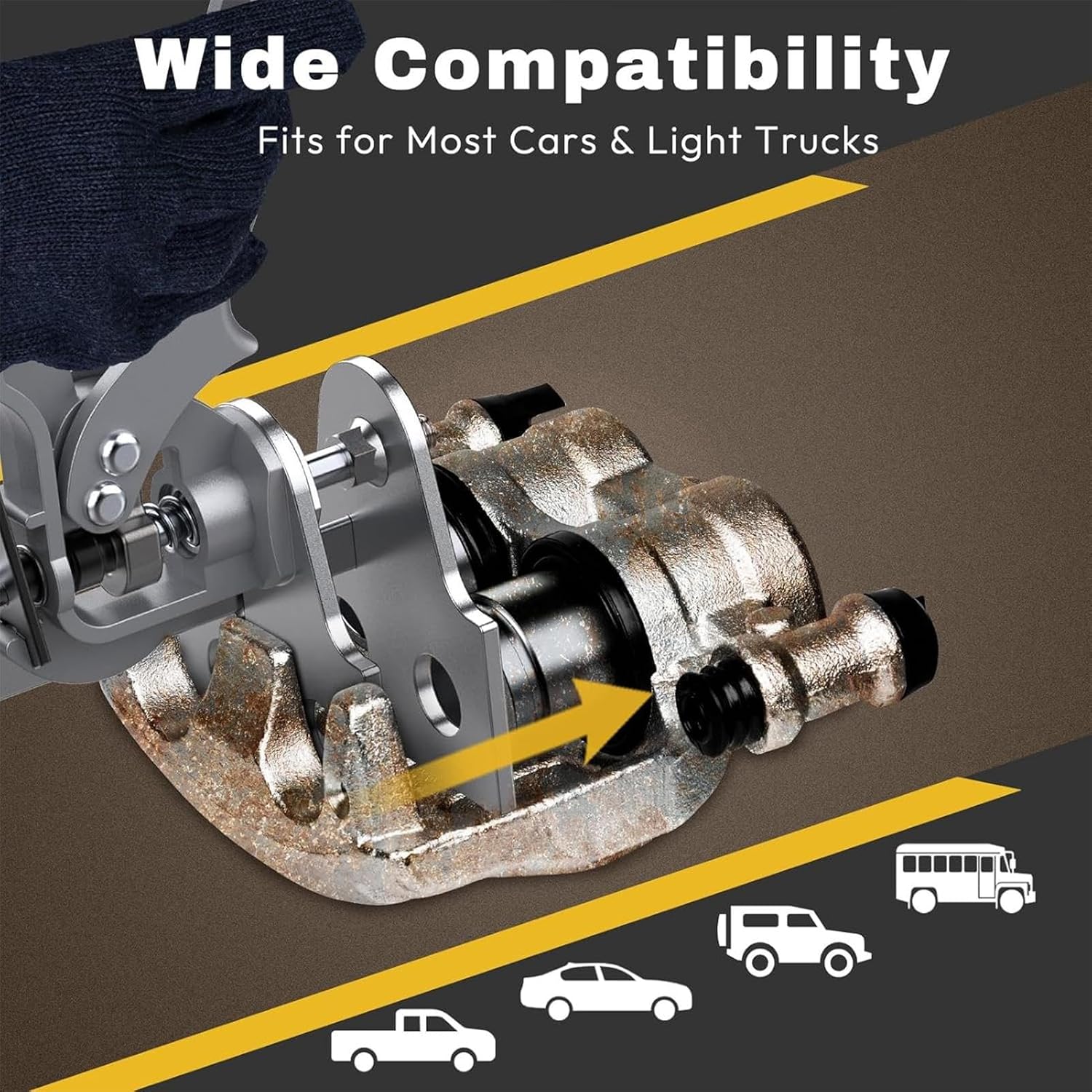 Brake Piston Compressor Tool - Disc Spreader, Adjustable Compression Kit, Sturdy Steel Expander | Professional Automotive Repair Tool for Car Truck SUV Workshop Vehicle Brake Replacement