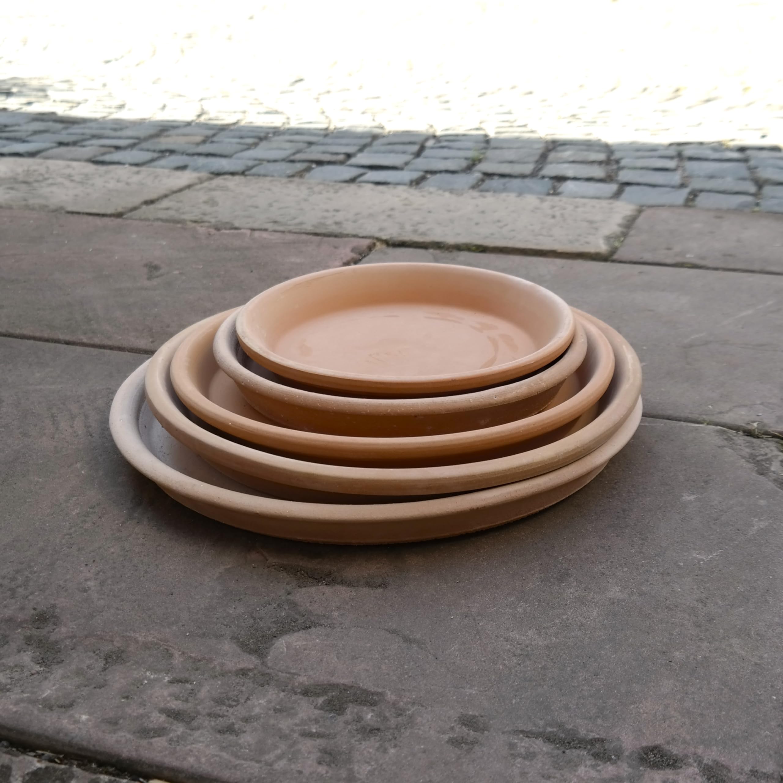 Palatina - Sottovaso rotondo in ceramica di alta qualità, in terracotta