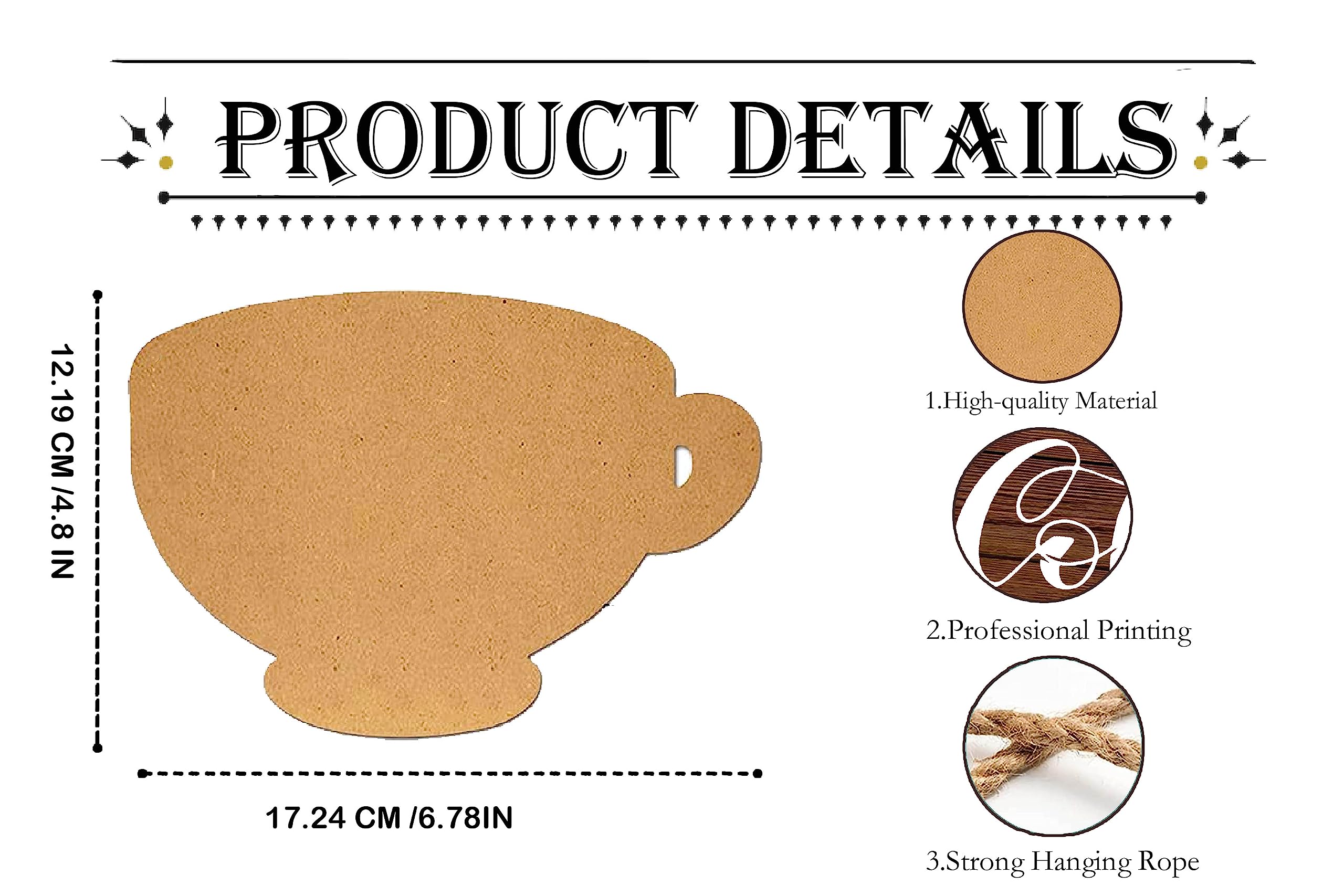 Coffee Bar Open 24 House Wood Sign Hanging Sign Fresh Brewed Wood Coffee Signs Coffee Bar Decor For Cafe Coffee Station Decor Signs 4.8x6.78 inch