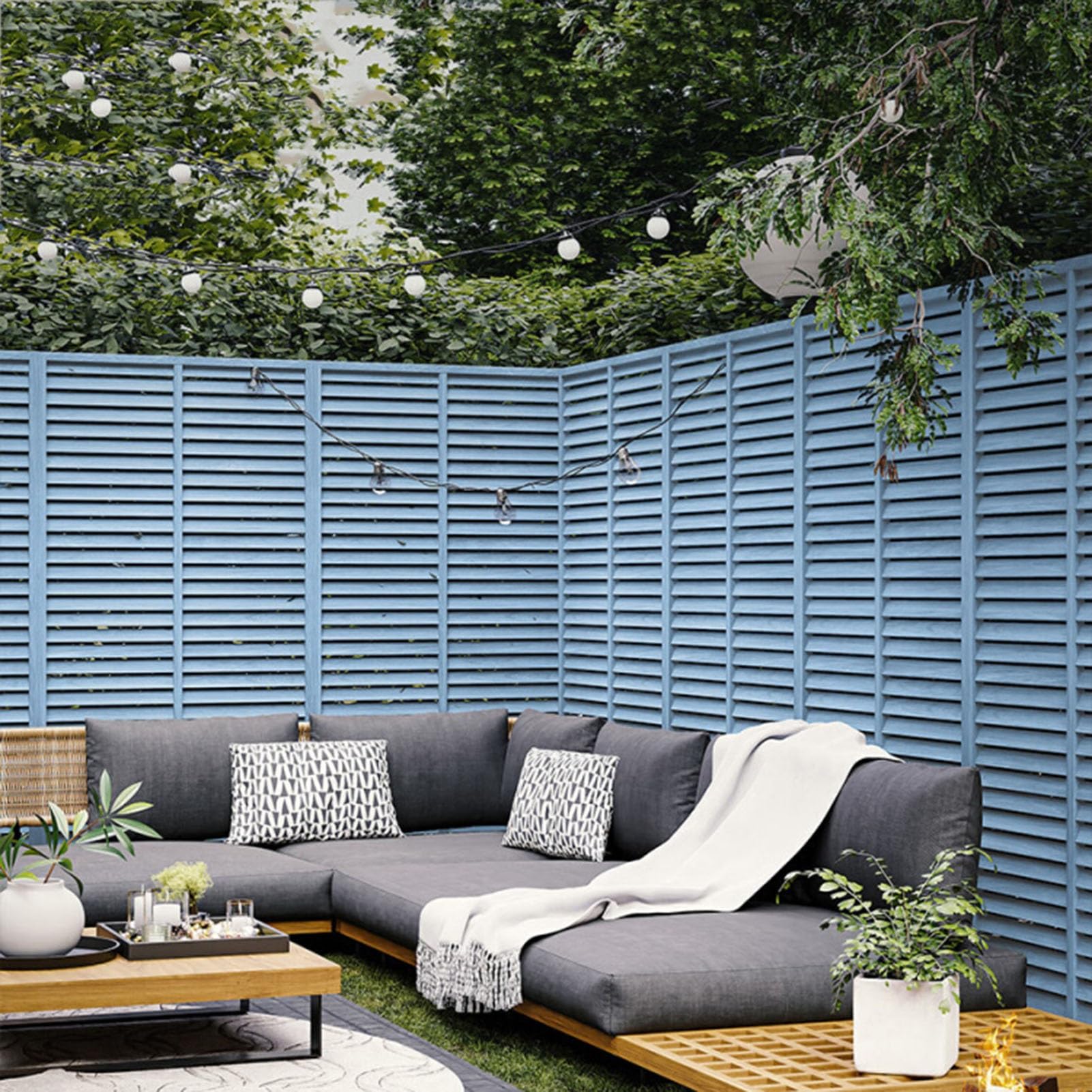 Schermi per la privacy per esterni, staccionata decorativa da giardino in legno, autoportante, pannelli espandibili per balconi e patio
