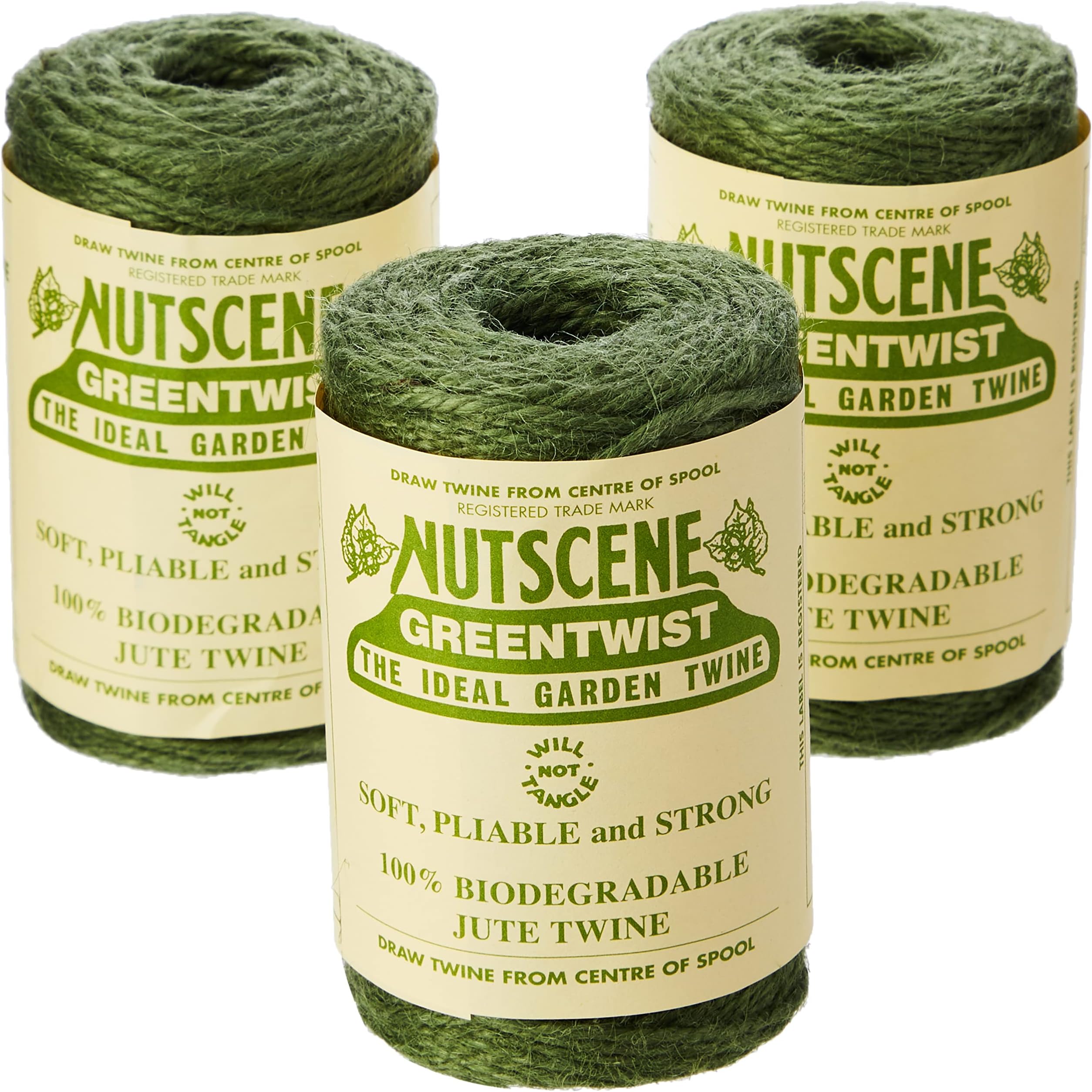Nutscene120 m Twine Rolls - Green (Pack of 3)