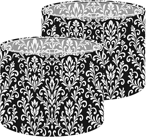 Miniatura 9 de Drum Lamp Shade 70 s Retro Seamless 60s 70s Aesthetic Style Lampshade for Floor Lamps Table Lamps Pendant Light 11"x8.9" Replacement Linen Large