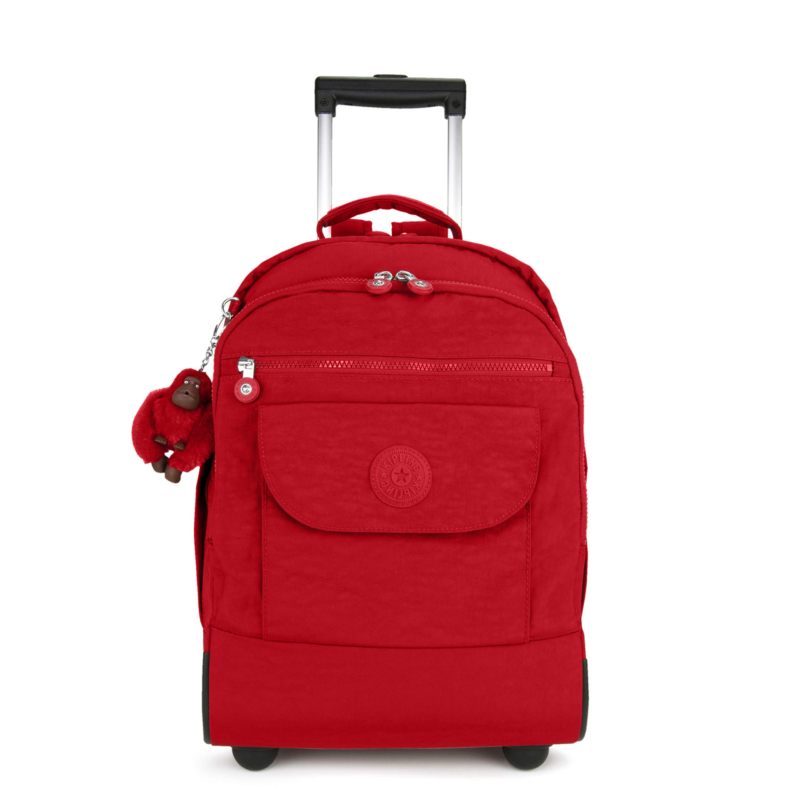 Kipling Sanaa Large Rolling, Adjustable, Padded Backpack Straps, Zip Closure, Cherry Tonal, One Size