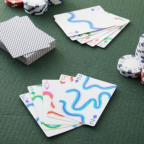 Miniatura 2 de Blue Panda Paquete de cartas en blanco  3 x 4 pulgadas, parte trasera de diamante a cuadros azules, 224 unidades (4 mazos)