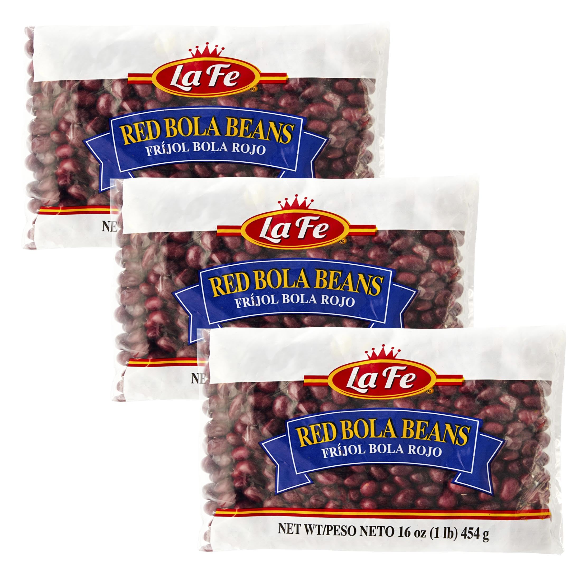 La Fe Frijol Bola Rojo Beans 16oz - 3 Pack - Columbian Small Red Beans