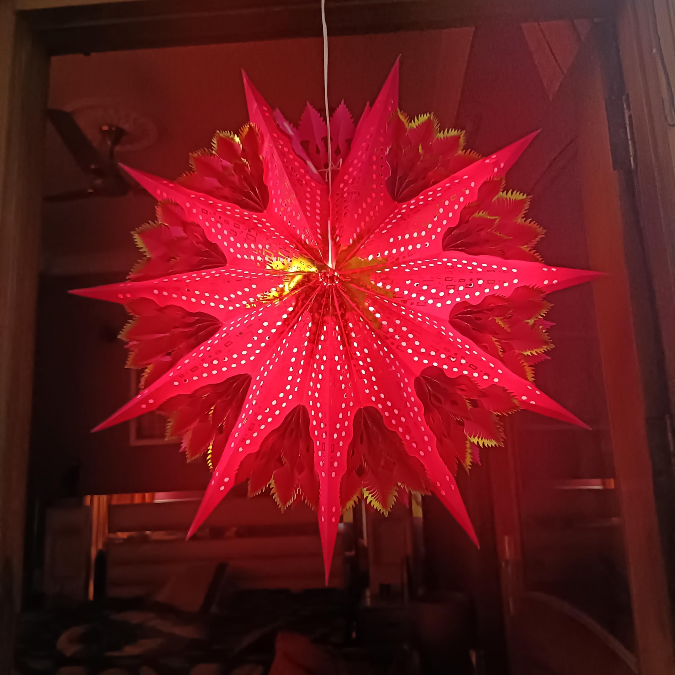 ALILA Big Hanging Star Lantern Kandil For Balcony Lamp Shade Jhumar Home Living Room Diwali Xmas Christmas Decor Decoration