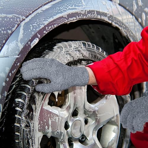 Miniatura 4 de Bencailor 6 pares de guantes de microfibra para quitar el polvo, guantes de microfibra para plantas, persianas de casa, manoplas de polvo para