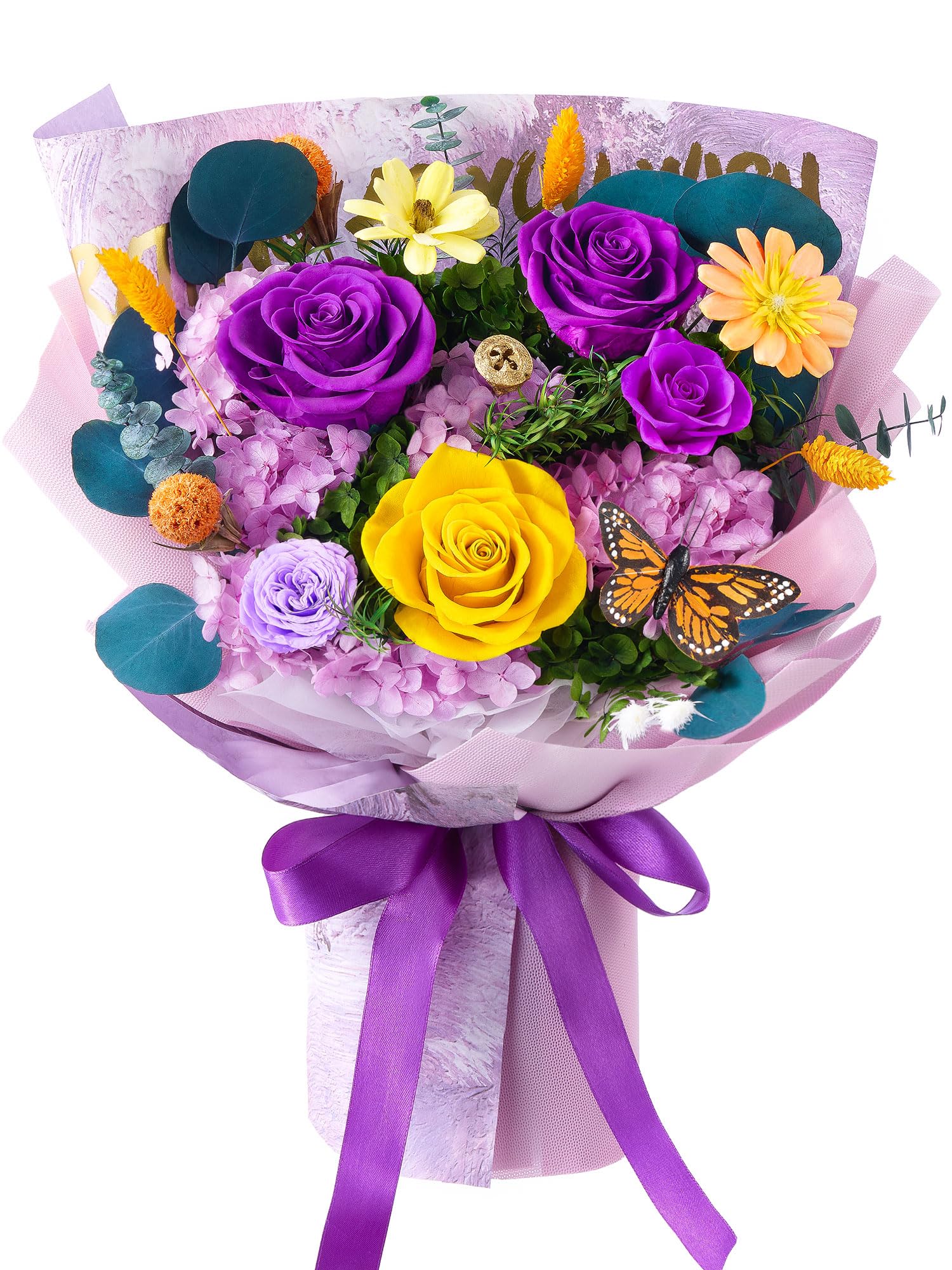 Beaulasting Roses Flowers for Delivery Prime Forever Flowers Preserved Roses Bouquets Purple Flower Birthday Gifts for Women Valentine's Day Mothers Day Graduation