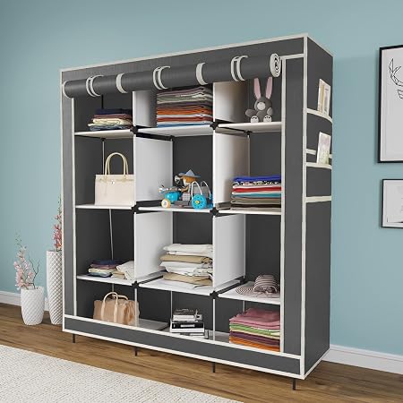 GTC 12 Shelves Fancy Layer Collapsible Wardrobe Portable Almirah ...
