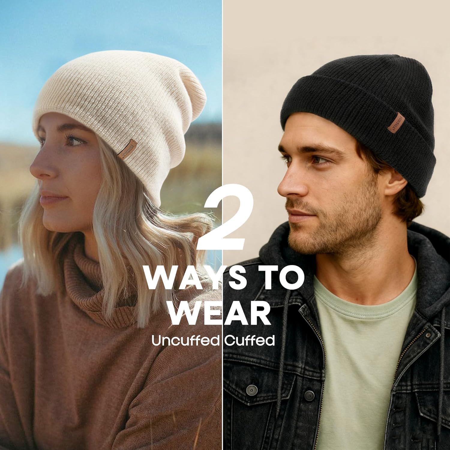 FURTALK Beanie Hats for Women Men Winter Hats Womens Knitted Slouchy Beanies Cuffed Skull Cap Warm Ski Hat - Image 5