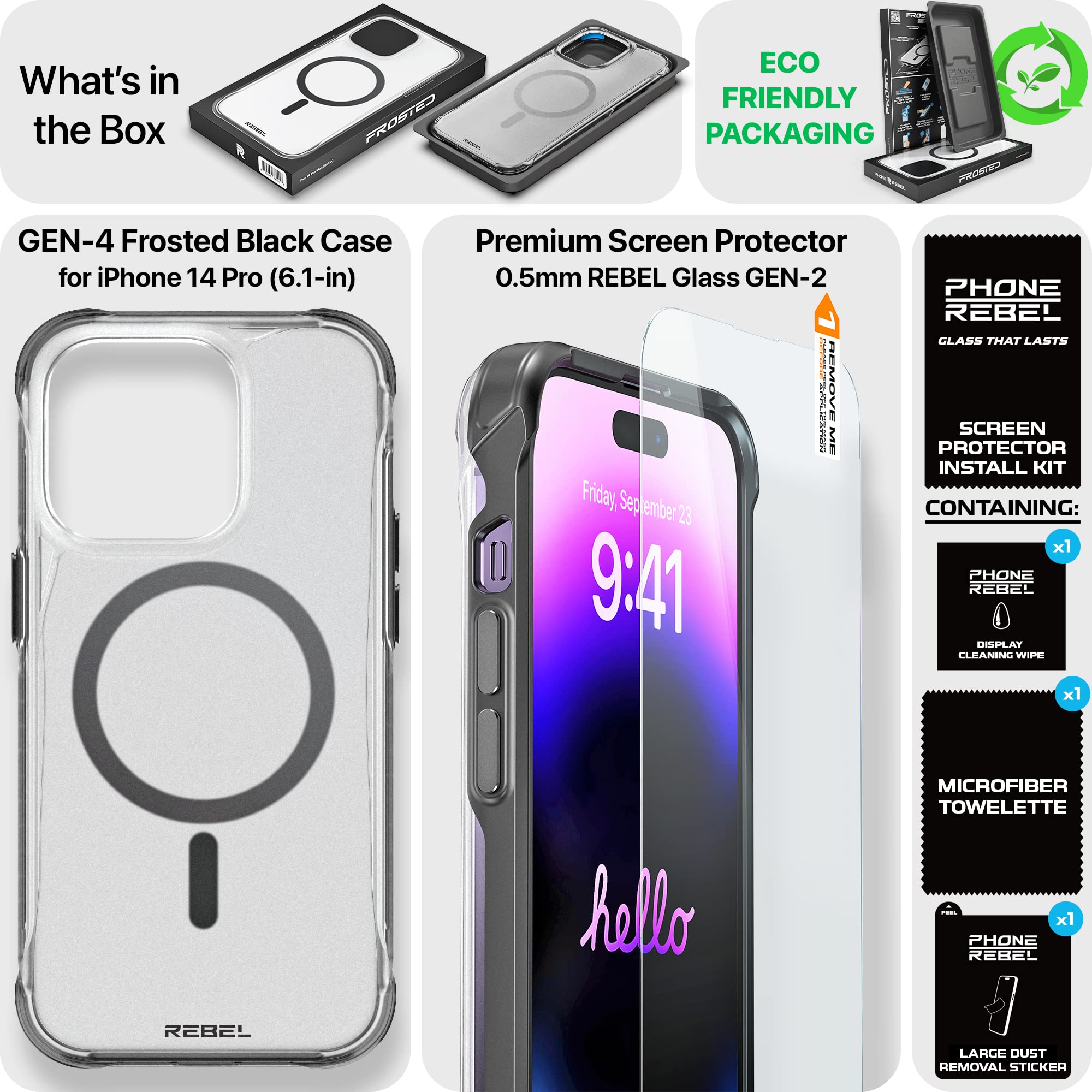 Amazon.co.jp: REBEL iPhone 14 Pro クリアケース 【フロストシリーズ