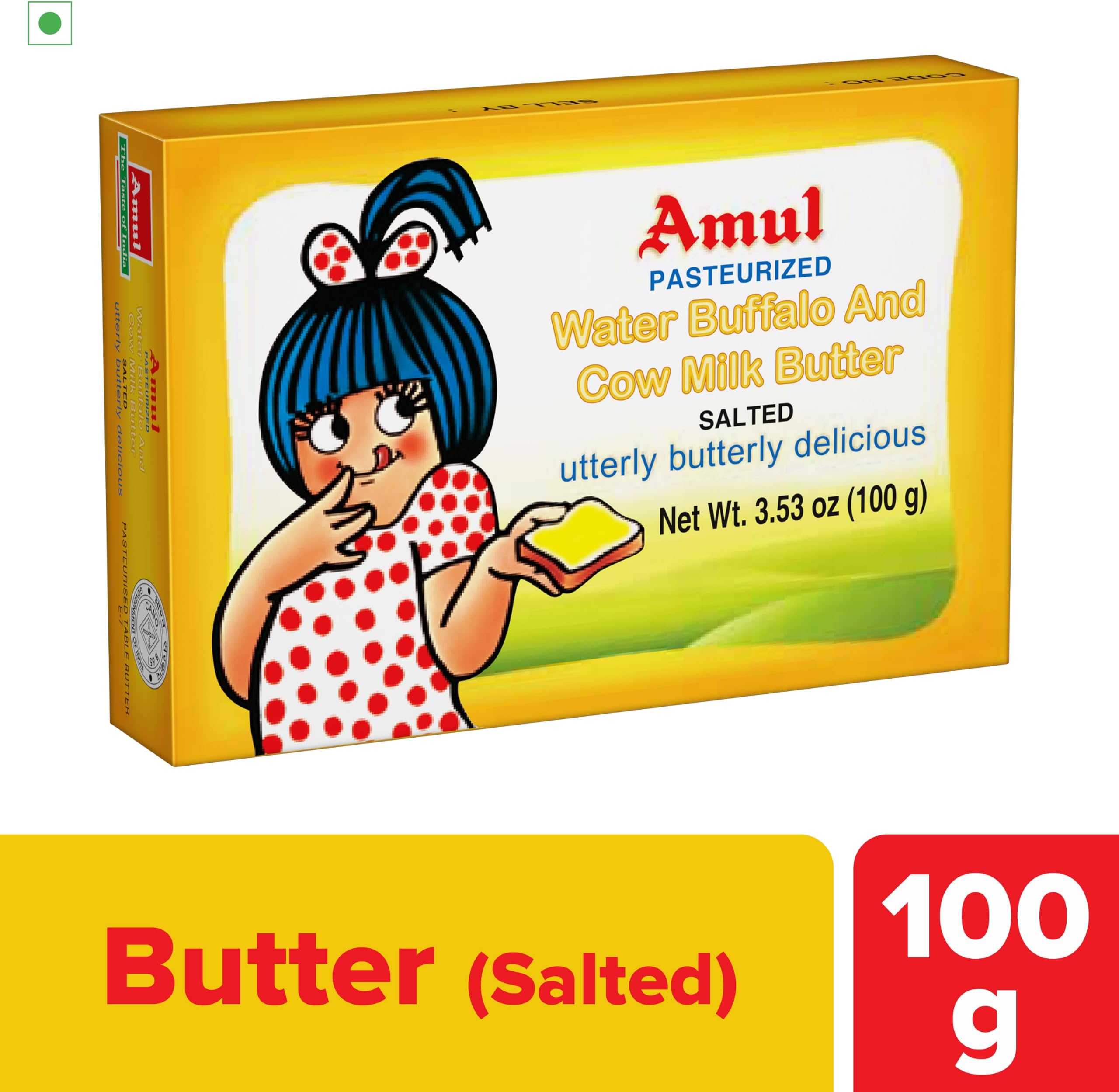 Amul Salted Butter Pasteurised, 100 Grams