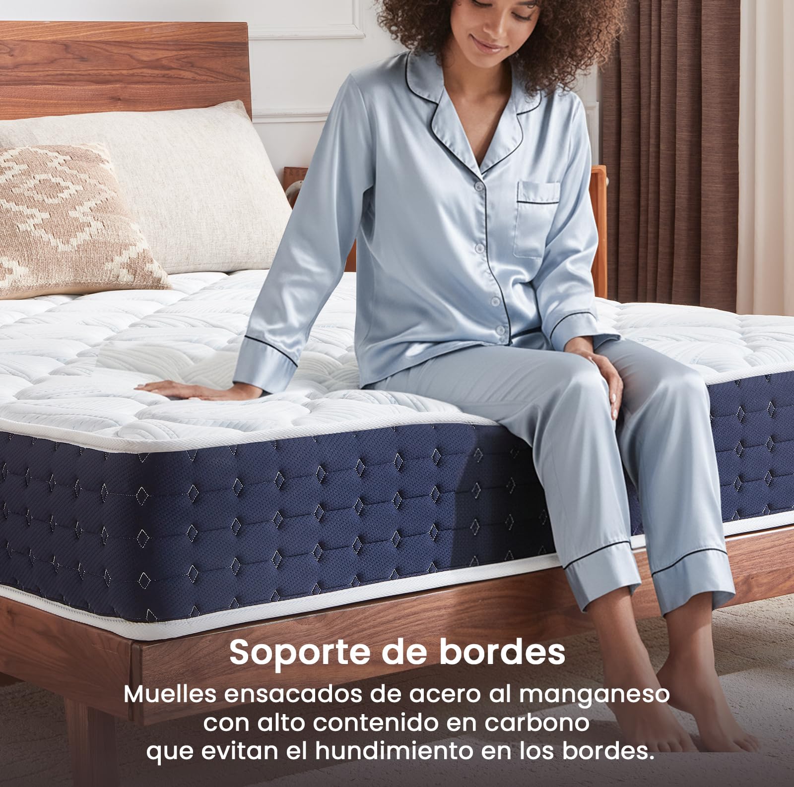 Coolvie Colchón de 90 x 200 cm, ortopédico, con 7 Zonas, con muelles ensacados, Altura 20 cm, colchón con Espuma de Memoria de Gel para Dormir de Lado y de Espalda, Certificado Öko-Tex