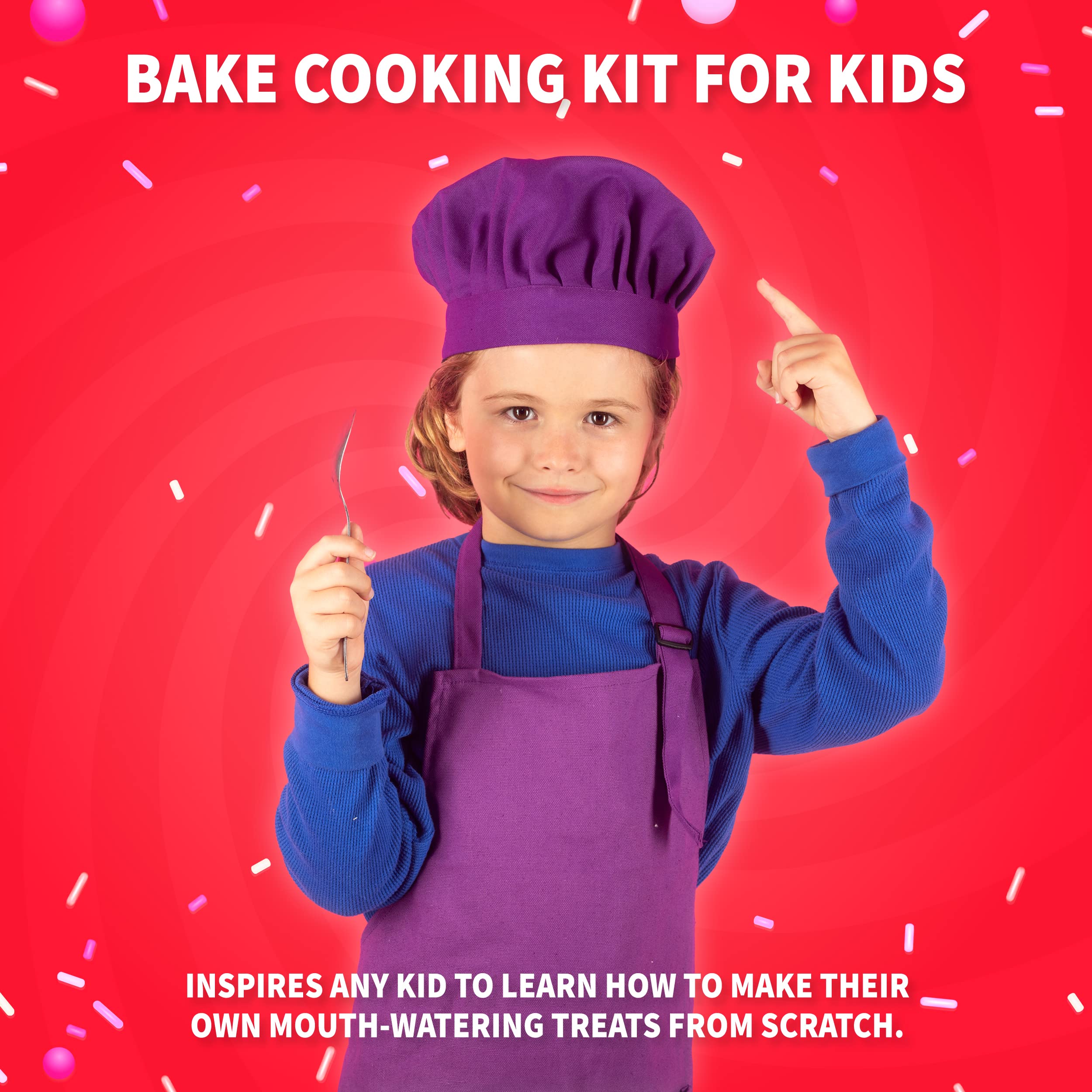 SpiceBox Kids Baking Set Bake Cooking Kit, Children's Activity Kit DIY Baking Toys, Beginner Make and Play Sweet Treats, Cookies, Pie Pops, Pretzels, 13 Sweet Creations