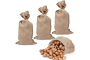 4 Pack Burlap Bags- 19.5" × 35" Potato Storage Sacks