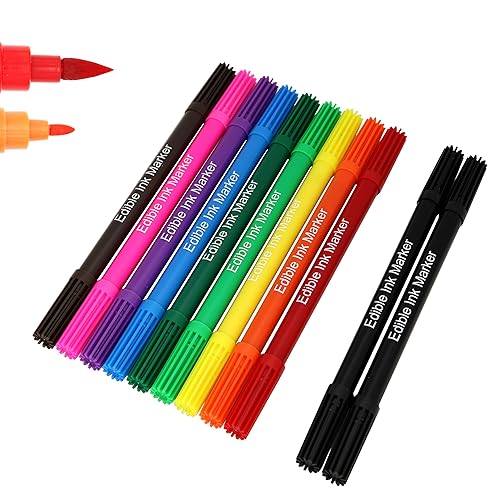 Edibleink - Bolígrafos para colorear alimentos 11 marcadores comestibles de doble cara de grado alimenticio y comestibles escritores gourmet para