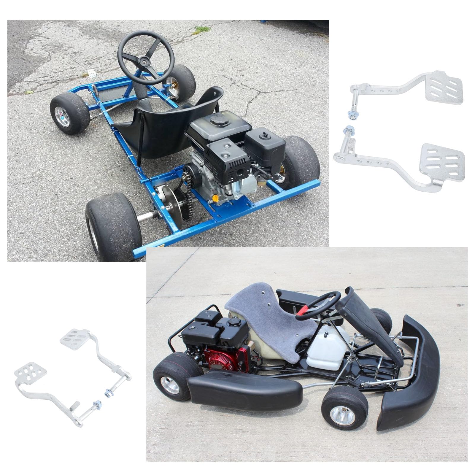 Gas- und Bremspedal, Stahlpedale für Gokarts mit 71-Zoll-Gaszug, Ersatz für Gas- und Bremspedal, mit Road Rocket, Azusa Fun Kart, ideal für Drift-Trike-Rennen