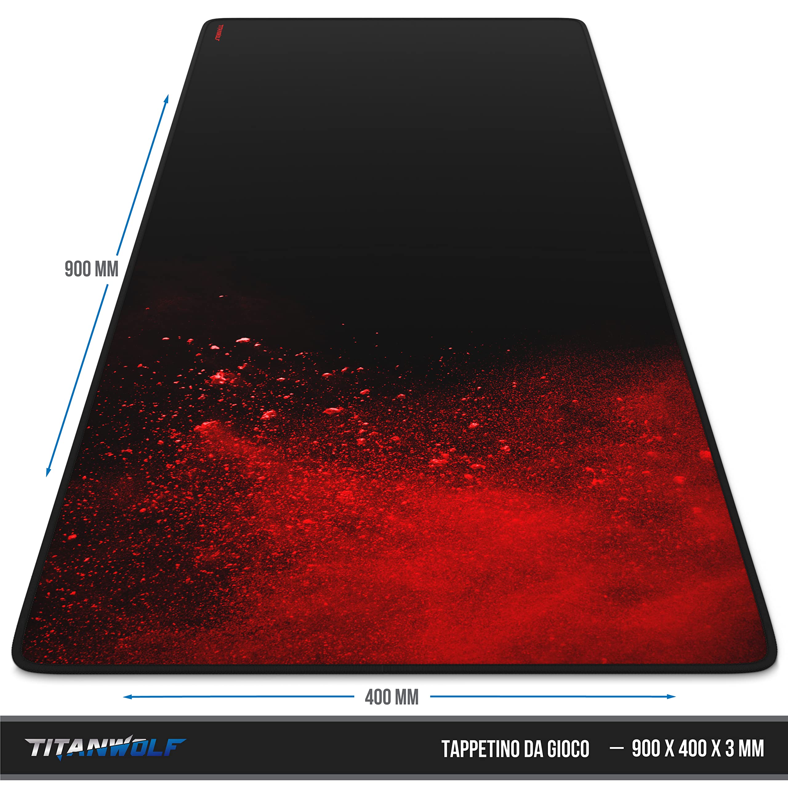 Mousepad Gaming XXL 900x400mm - Base Antiscivolo, Design Blood And Dust - Foto 10