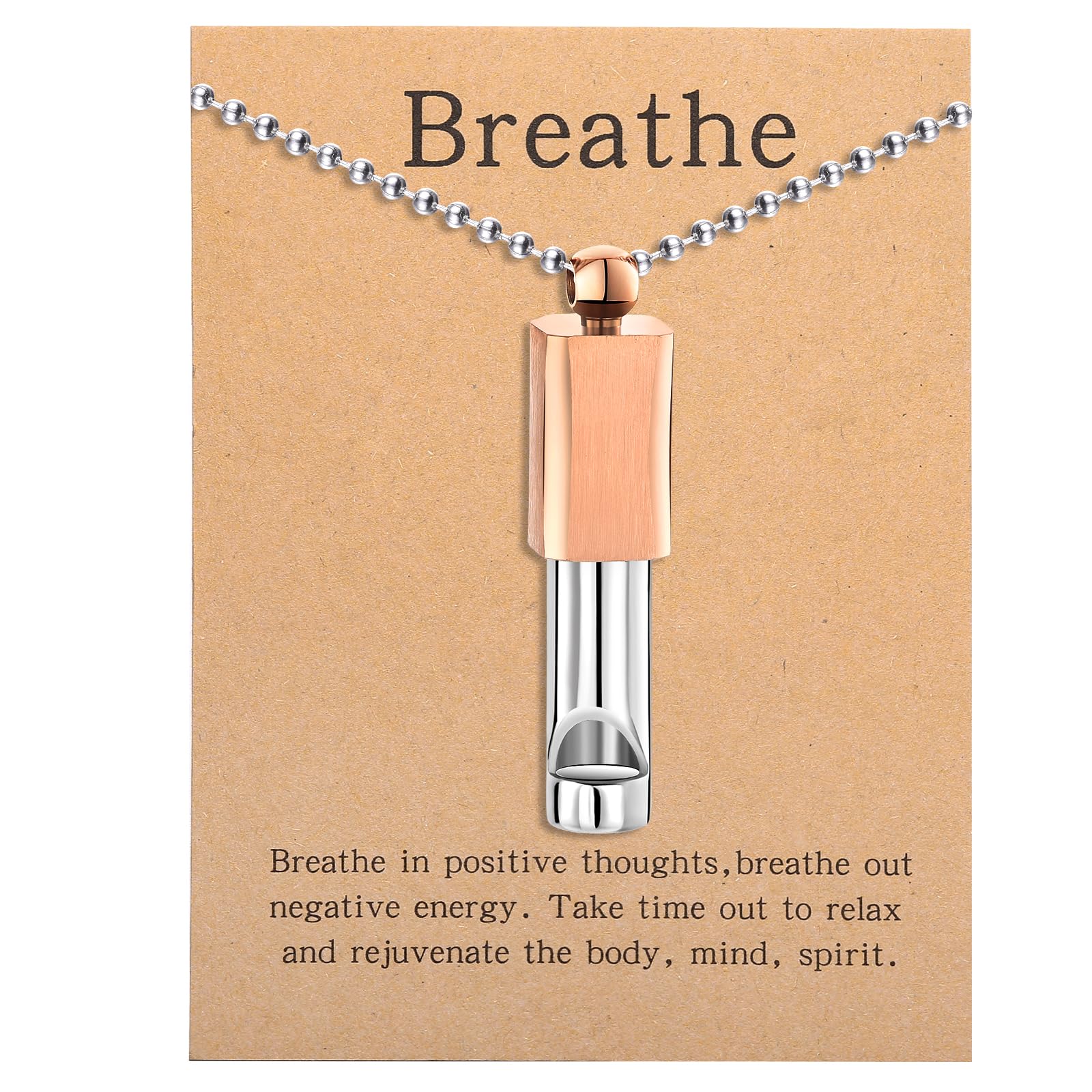 BOLAGTIER Anxiety Whistle Frequency Healing Devices Mindfulness Breathing Necklace Meditation Stress Relief Tuning Tool Outdoor Emergency Life Saving