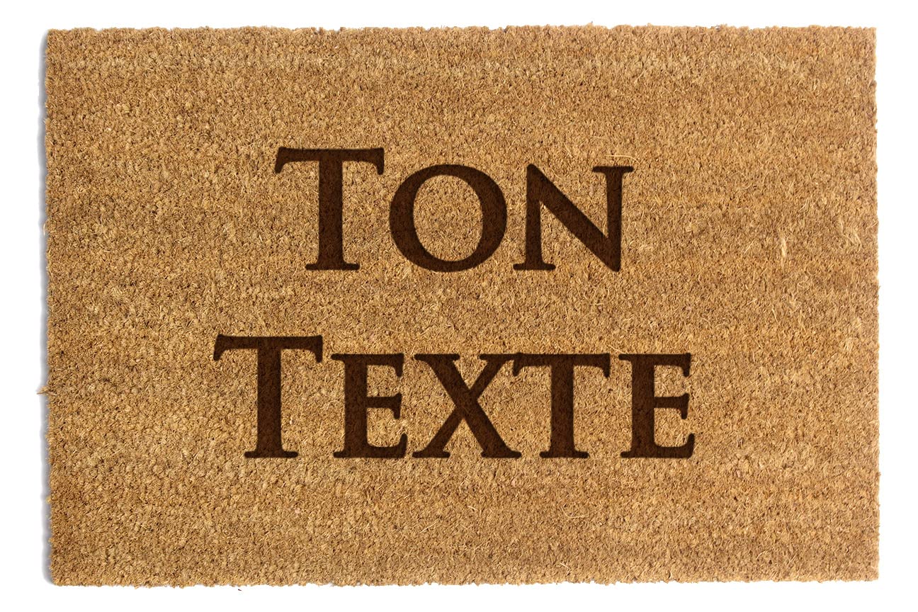 Paillasson personnalisé en fibre de coco avec n'importe quel texte, Tapis antidérapant et absorbant, Différents motifs de paillassons internes pour l'intérieur de la maison (90 x 60cm, modèle 1)