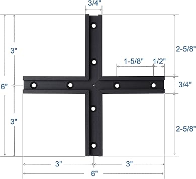 Aluminum T-Track 3 Intersection Kit with Predrilled Mounting Holes 1PK