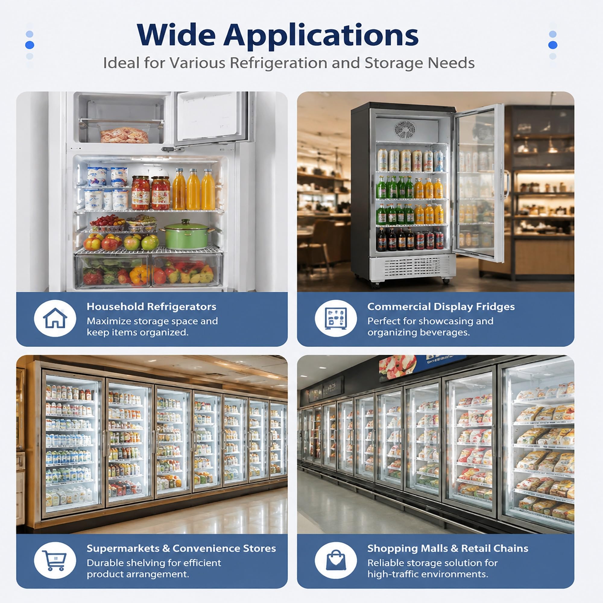 Genérico Estante Divisor del Organizador del Estante del congelador | Separador de rejilla de alambre for accesorio de almacenamiento de refrigerador vertical y arcón(600x550mm(23.6x21.7in))