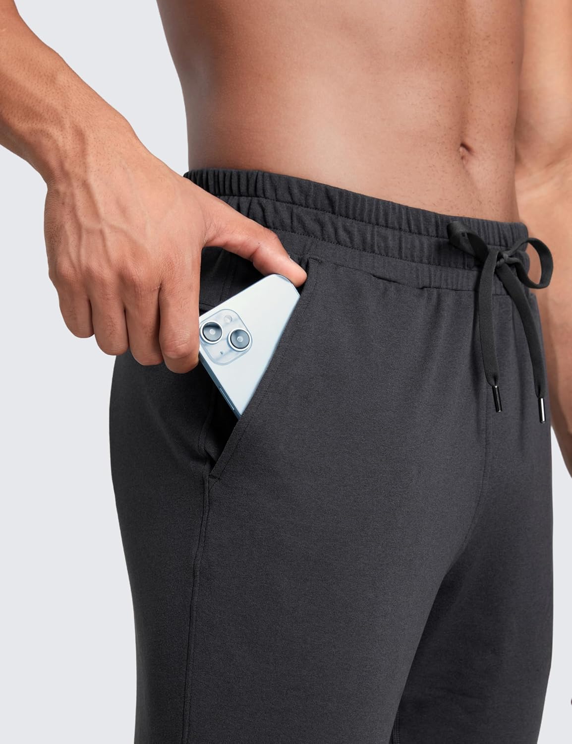 CRZ YOGA Cloud Jersey Lightweight Sweatpants for Men 30" - Workout Casual Yoga Lounge Open Bottom Pants with Zipper Pockets - Image 3