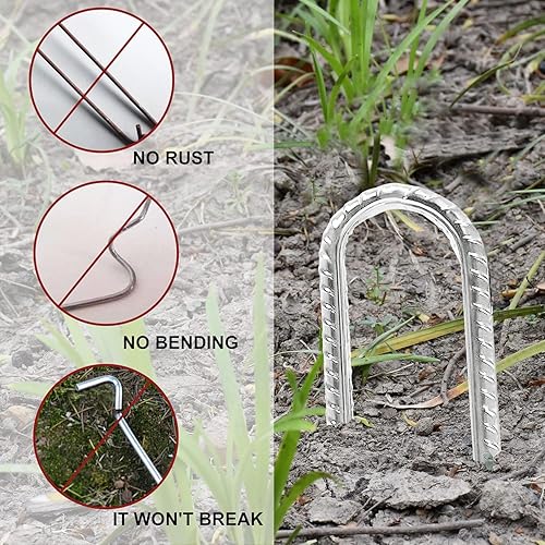 Miniatura 6 de Eurmax USA Trampolines Stakes Trampoline Parts Wind Stake 12 Inch Heavy Duty Stake Safety Ground Anchor Galvanized Steel Wind Stakes