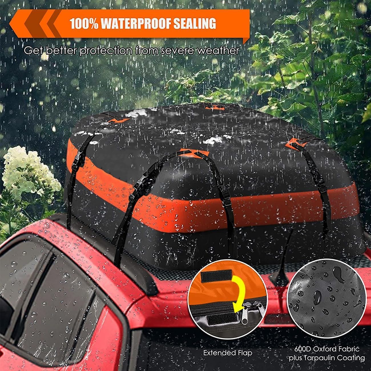 Sac de Toit de Voiture pour M-G ZS,Bagage de Toit Pliable,Grande Capacité RéSistant Aux IntempéRies Bagage pour Voyage Camping