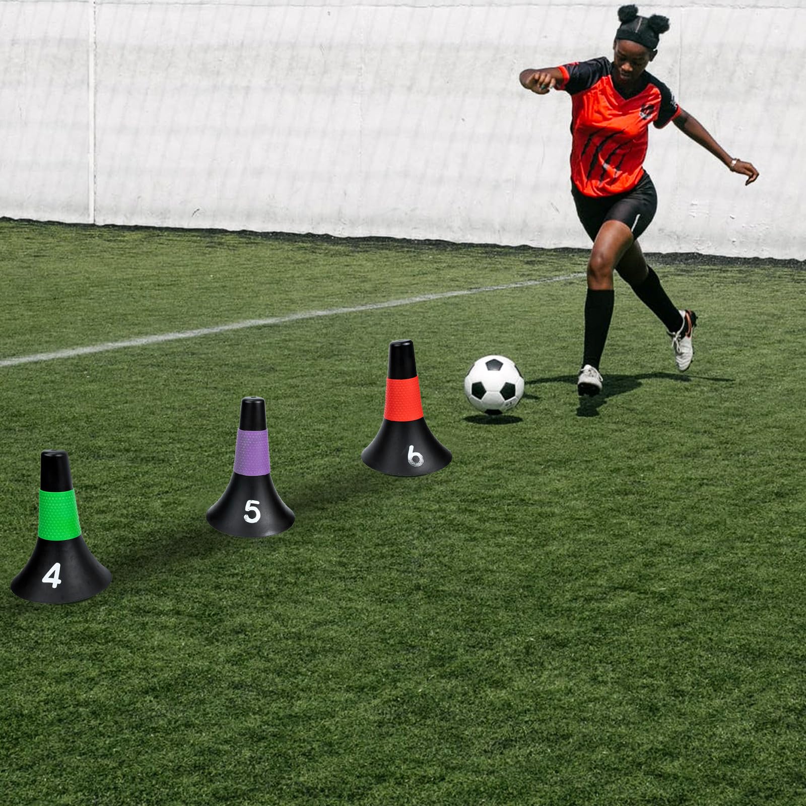 BESPORTBLE Cônes de Balisage de Barils pour Entraînement Football, 10pcs Légers et Portables en PE, pour Obstacles de Marqueur et Coupe du Monde