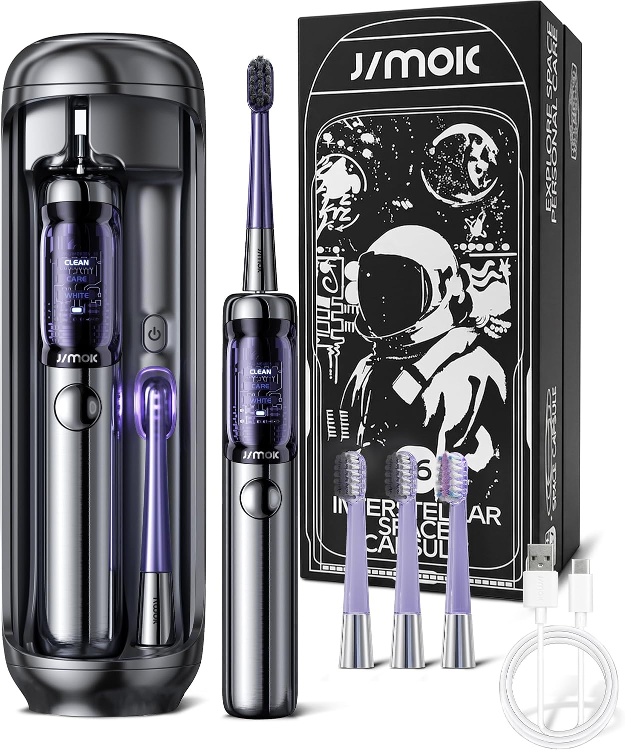 JIMOK J6PRO Sonic Electric Toothbrush with UV Sanitizing Travel Capsule