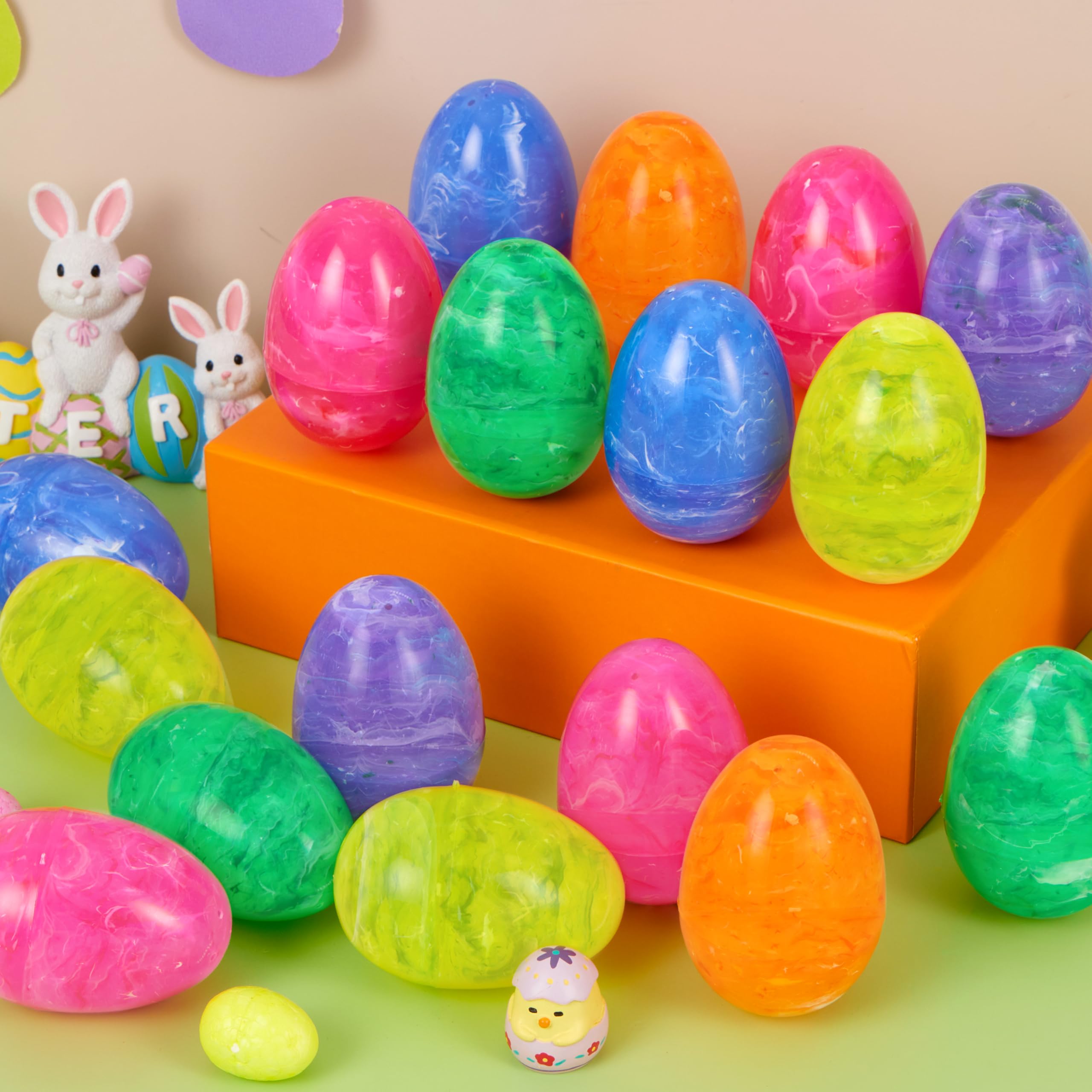 JOYIN 30 PCs Gemalt Jumbo Große Schillernde Ostereier für Kinder Korb Stuffers Füller, Ostern Jagd Spiel, Spielzeug Füllen Leckereien und Ostern Thema Party Favor