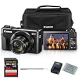 PowerShot G7 X Mark II Digital Camera (Black) 20.1MP 1-Inch CMOS Sensor, DIGIC 7, 4.2X Optical Zoom Lens | Full HD 1080p Video, Wi-Fi, Tilting Touchscreen with Bag and 64GB Card