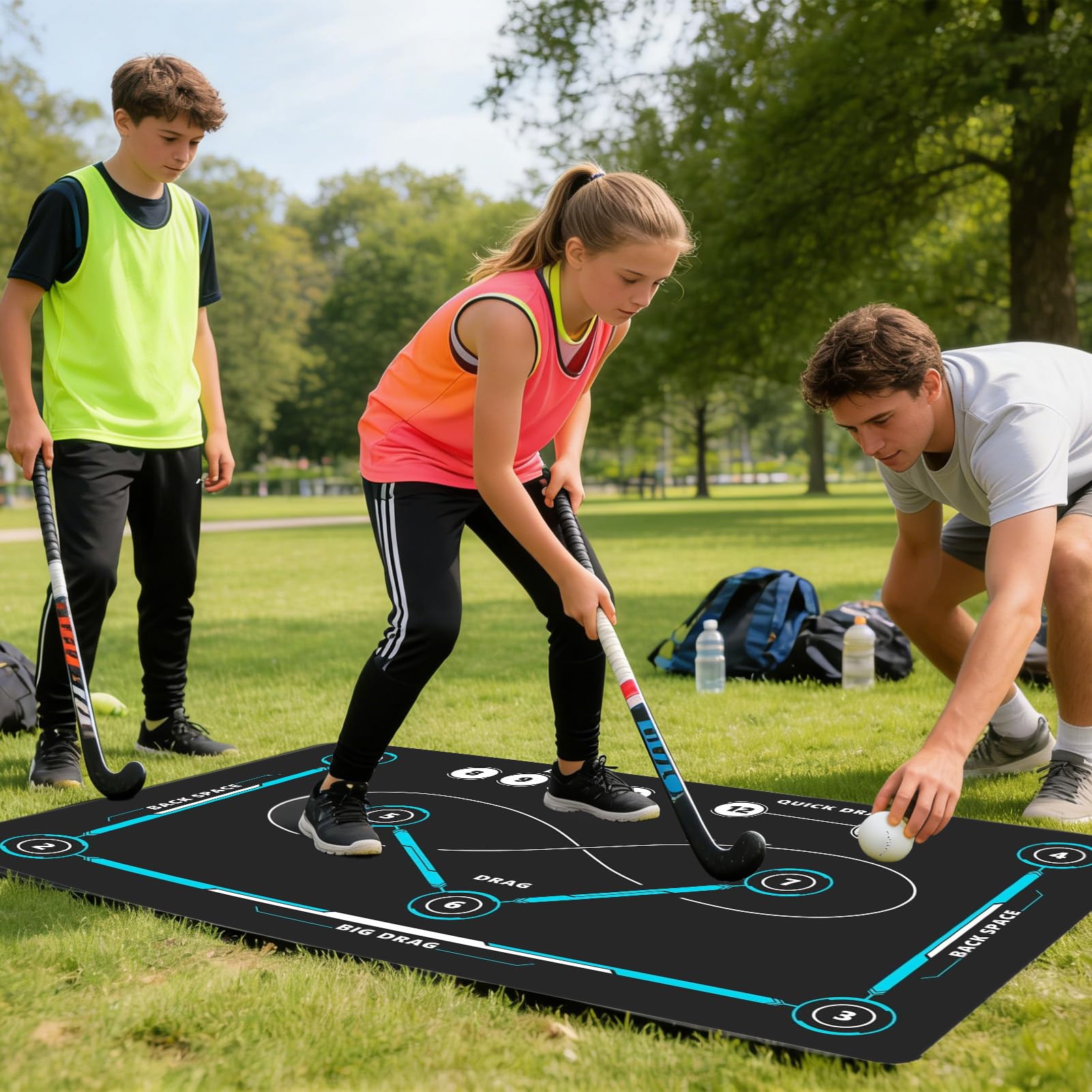 Tappetino da allenamento per hockey, per interni ed esterni, portatile, di precisione, per il controllo della palla, per adulti, bambini, principianti e professionisti