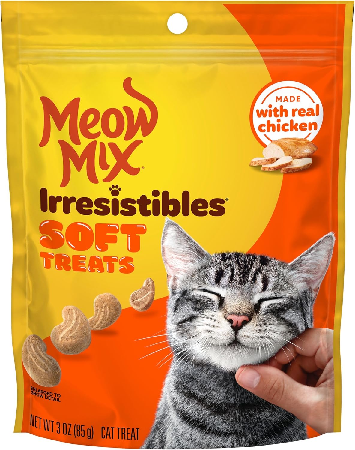 Meow Mix Irresistibles Cat Treats Soft & Crunchy Chicken 3oz